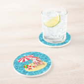 xmas strand santa claus zandsteen onderzetter (Zijkant)