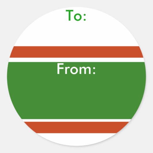 Xmas Stripe Holiday Gift Label Stickers (Voorkant)