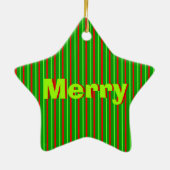 Xmas Stripe Keramisch Ornament (Achterkant)