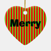 Xmas Stripe Keramisch Ornament (Achterkant)