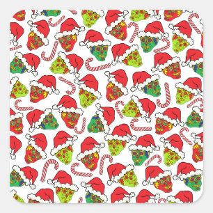 Xmas Sugar Skull Vierkante Sticker