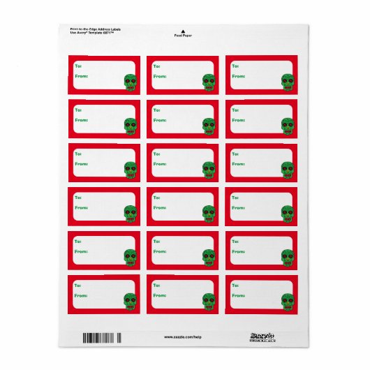 Xmas Sugar Skulls Etiket (Full Sheet)