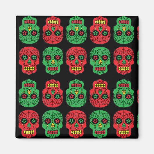 Xmas Sugar Skulls Magneet (Voorkant)