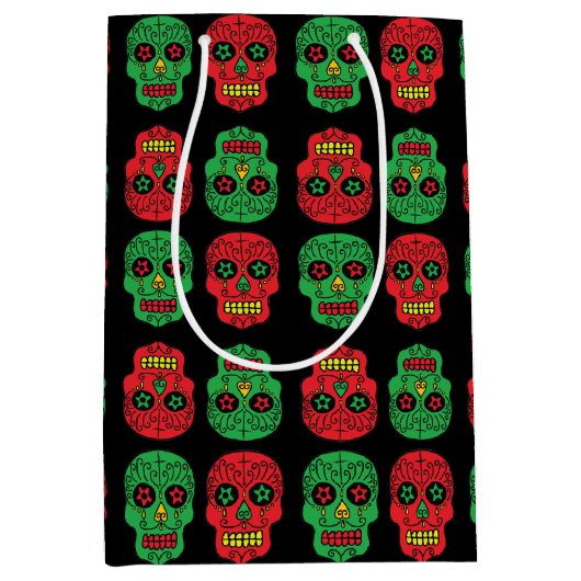 Xmas Sugar Skulls Medium Cadeauzakje (Voorkant)