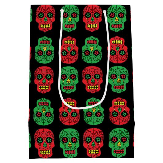 Xmas Sugar Skulls Medium Cadeauzakje (Achterkant)