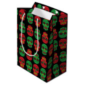 Xmas Sugar Skulls Medium Cadeauzakje (Achterkant Gekanteld)