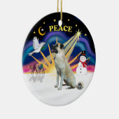 Xmas Sunrise - Anatolische Herder - zwart masker Keramisch Ornament (Rechts)