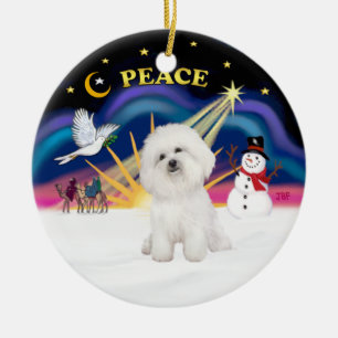 Xmas Sunrise - Bichon Frise 4 Keramisch Ornament