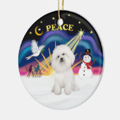 Xmas Sunrise - Bichon Frise 4 Keramisch Ornament (Links)
