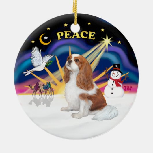 Xmas Sunrise - Blenheim Cavalier (F) Keramisch Ornament (Achterkant)