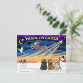 Xmas Sunrise - Drie Cocker Spaniels Feestdagenkaart (Staand voorkant)