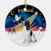 Xmas Sunrise - Engelse Springer Spaniel Keramisch Ornament (Voorkant)