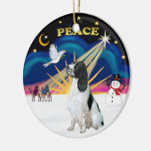 Xmas Sunrise - Engelse Springer Spaniel Keramisch Ornament (Links)