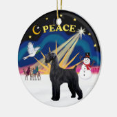 Xmas Sunrise - Giant Black Schnauzer Keramisch Ornament (Links)