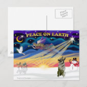 Xmas Sunrise - Noorse Elandhond Feestdagenkaart (Voorkant / Achterkant)