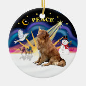 Xmas Sunrise - Nova Scotia hond Keramisch Ornament (Voorkant)
