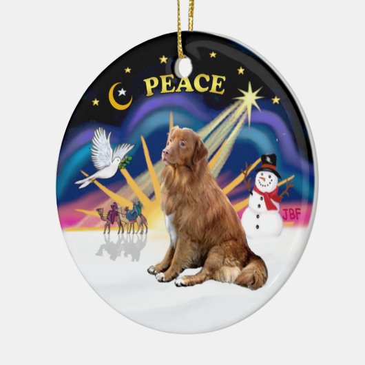 Xmas Sunrise - Nova Scotia hond Keramisch Ornament (Links)
