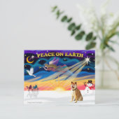 Xmas Sunrise - Shiba Inu 3 Feestdagenkaart (Staand voorkant)