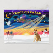 Xmas Sunrise - Shiba Inu 3 Feestdagenkaart (Voorkant)