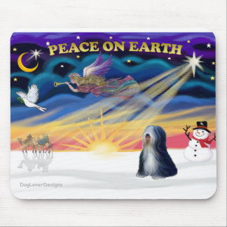 Xmas Sunrise - Tibetaanse Terriër (BW) Muismat