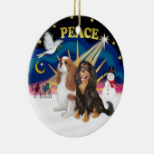 Xmas Sunrise - Twee Cavaliers (BL+BT) Keramisch Ornament (Rechts)