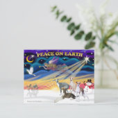 Xmas Sunrise - Vier Italiaanse windhonden Feestdagenkaart (Staand voorkant)