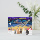 Xmas Sunrise - Vijf katten (AmSH) Feestdagenkaart (Staand voorkant)