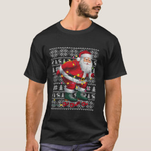 Xmas Sweater Style Ugly Santa Rolschaatsen Chris T-shirt