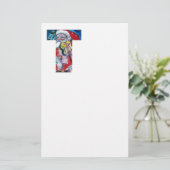 XMAS T LETTER/SANTA CLAUS MET VIOLIN MONOGRAM BRIEFPAPIER (Staand voorkant)