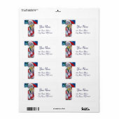 XMAS T LETTER/SANTA CLAUS MET VIOLIN MONOGRAM ETIKET (Full Sheet)