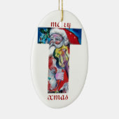 XMAS T LETTER/SANTA CLAUS MET VIOLIN MONOGRAM KERAMISCH ORNAMENT (Rechts)
