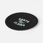 Xmas T-Rex Christmas Santa Claws   Papieren Bordje (Gekanteld)