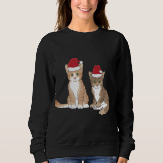 Xmas Tabby Kitten Rode Santa Hoed Meow Schattige K Trui