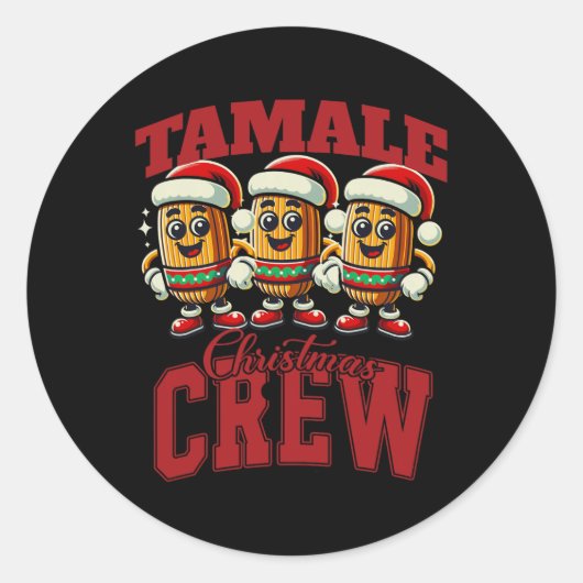 Xmas Tamale Eten Grappig Mexicaanse Kerst Tamale M Ronde Sticker (Voorkant)