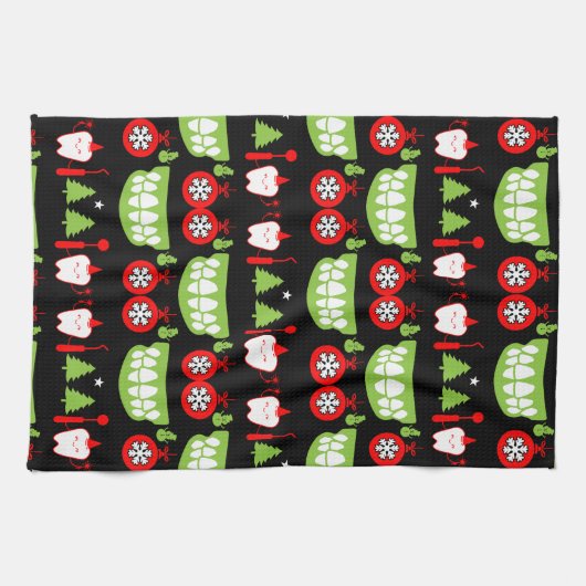 Xmas Tandarts Cadeaus Theedoek (Horizontaal)