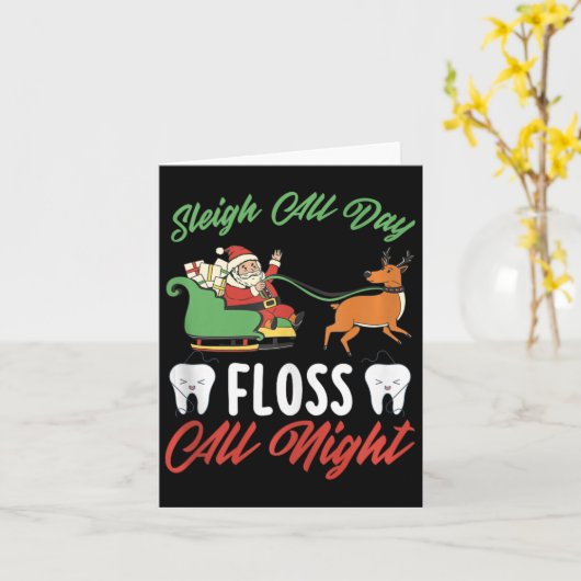 Xmas Tandarts Vakantie Tandheelkundige Kantoor Gra Kaart (Gele Bloem)