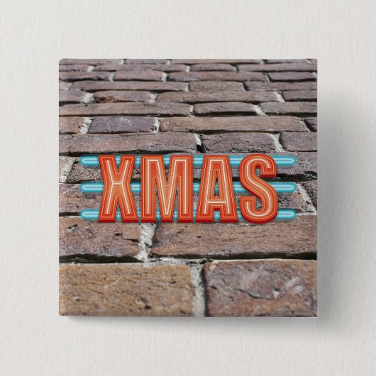 XMAS-teken Vierkante Button 5,1 Cm (Voorkant)