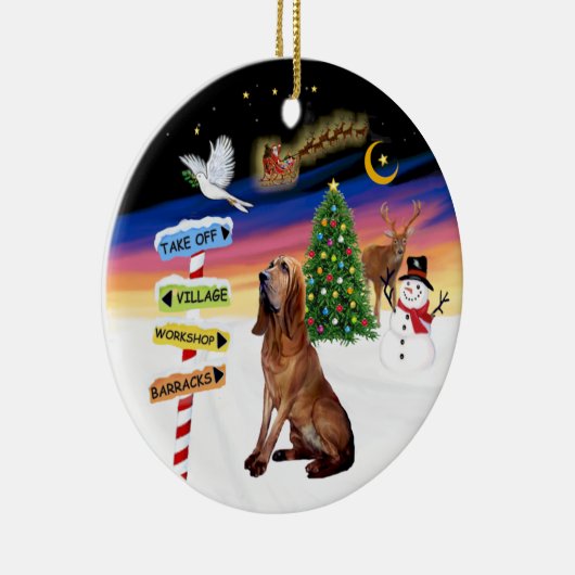XMas-tekens - Bloedhond Keramisch Ornament (Rechts)