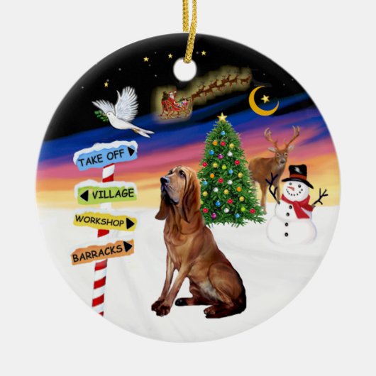 XMas-tekens - Bloedhond Keramisch Ornament (Voorkant)