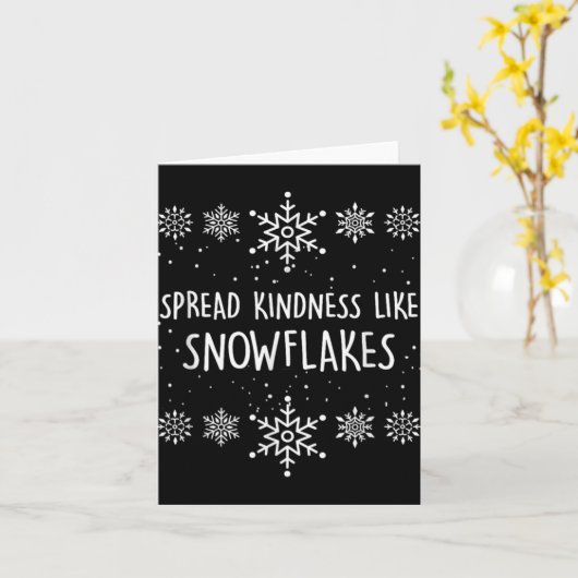 Xmas Themed Spread Kindness Like Snowflakes Merry  Kaart (Gele Bloem)