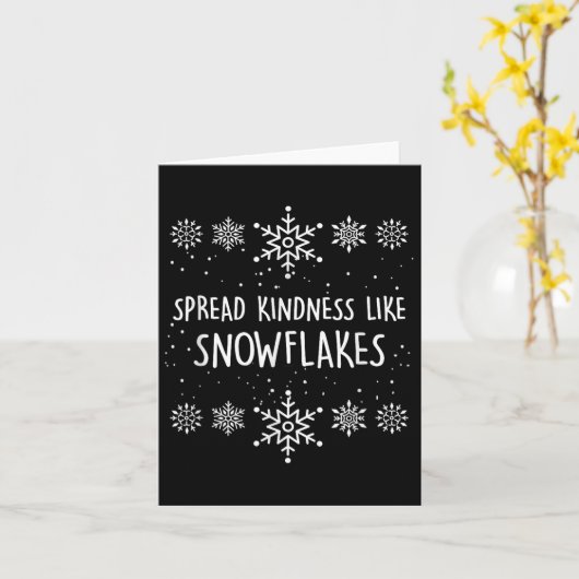 Xmas Themed Spread Kindness Like Snowflakes Merry Kaart (Gele Bloem)