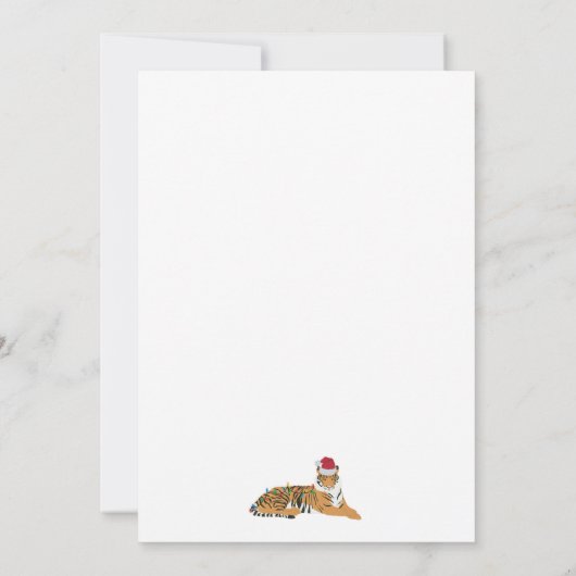 Xmas Tiger Zakelijk Kerstfeest Kaart (Achterkant)