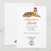 Xmas Tiger Zakelijk Kerstfeest Kaart (Voorkant / Achterkant)