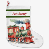 Xmas Train Boys Grote Kerstsok (Voorkant)