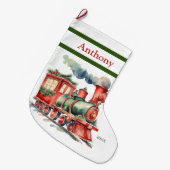 Xmas Train Boys Grote Kerstsok (Voorkant (Hangend))