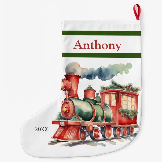 Xmas Train Boys Grote Kerstsok (Achterkant)