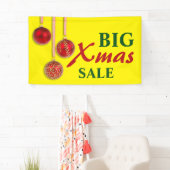Xmas Tree Baubles Red en jouw ideeën Spandoek (Insitu)