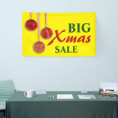 Xmas Tree Baubles Red en jouw ideeën Spandoek (Beurs)
