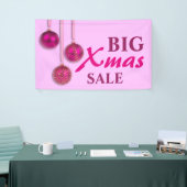 Xmas Tree Baubles roze en jouw ideeën Spandoek (Beurs)