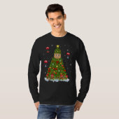 Xmas Tree Decorations Lights Santa Alpaca Christma T-shirt (Voorkant volledig)